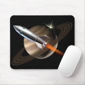 Saturn-Weltraumrakete Mousepad (Mit Mouse)