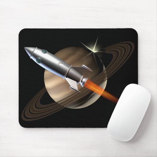 Saturn-Weltraumrakete Mousepad (Mit Mouse)