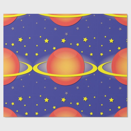 Saturn Wrapping Paper Geschenkpapier (Flach)