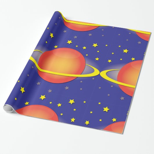 Saturn Wrapping Paper Geschenkpapier (Ungerollt)