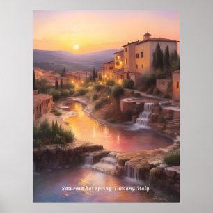 Saturnia Hot Springs Toskana Italien Sunset Poster