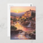 Saturnia Hot Springs Toskana Italien Sunset Postkarte (Vorne/Hinten)