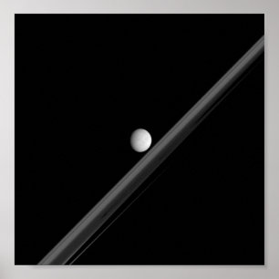 Saturnian Moon und Rings Poster