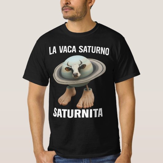 Saturnita La Vaca Saturno Italian Brainrot Birthda T-Shirt (Vorderseite)
