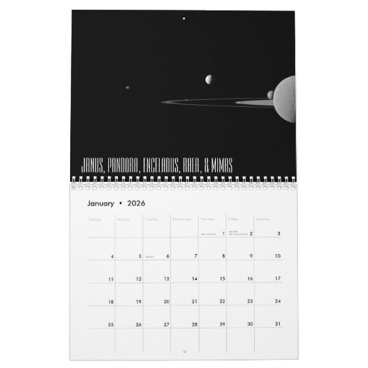 Saturnmonde Kalender (Jan 2026)