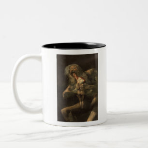 Saturno devorando a su hijo francisco de goya zweifarbige tasse