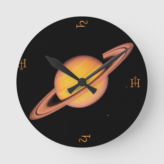 "Saturns Deep Space" Runde Wanduhr (Vorderseite)