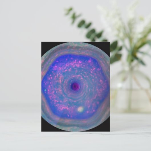 Saturns Hexagonalsturm Postkarte (Stehend Vorderseite)