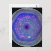 Saturns Hexagonalsturm Postkarte (Vorne/Hinten)
