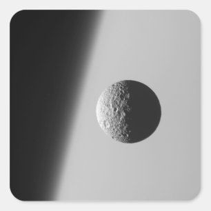 Saturns Mond Mimas Quadratischer Aufkleber