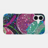 Saturns Ringe: Maximalistische abstrakte Kunst iPhone 16 Hülle (Rückseite (Horizontal))