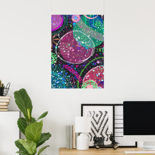 Saturns Ringe: Maximalistische abstrakte Kunst Poster