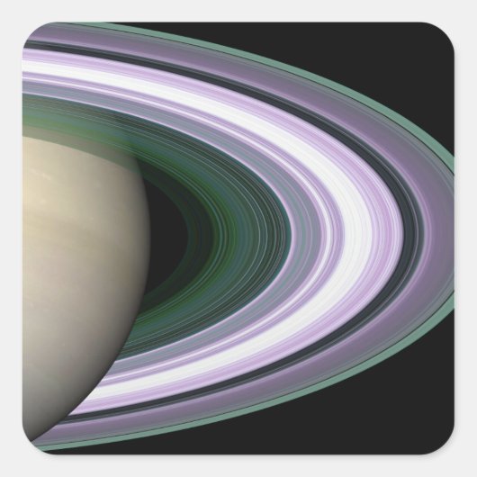Saturns Rings Quadratischer Aufkleber (Vorderseite)