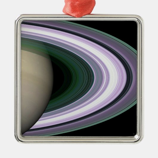 Saturns Rings Silbernes Ornament (Vorne)