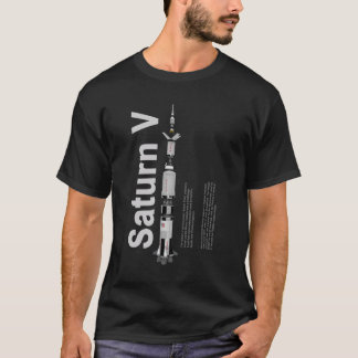 SaturnV schwarzer StandardT - Shirt