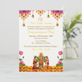 Satyanarayan Bhagwan Pooja Einladungskarte Einladung (Stehend Vorderseite)