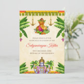 Satyanarayan Einladung indische Puja laden (Stehend Vorderseite)