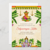 Satyanarayan Einladung indische Puja laden (Vorne/Hinten)