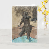 Satyr-Brunnen, Geburtstag Karte (Gelbe Blume)