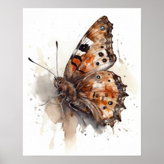 Satyr Butterfly Art Print Poster (Vorne)