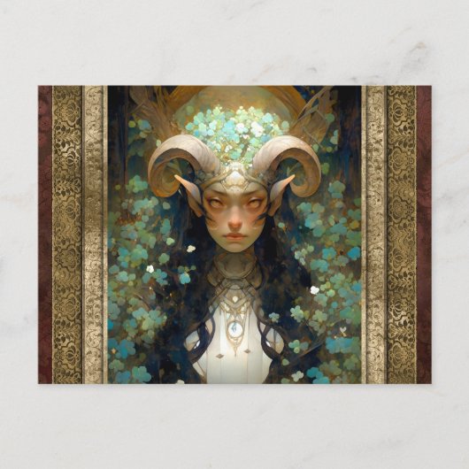 Satyr Elf Woman Fantasy Art Postkarte (Vorderseite)