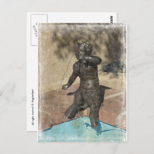 Satyr Fountain Postkarte (Vorne/Hinten)