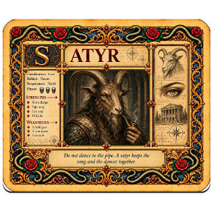 Satyr, mittelalterliche Bestiarien-Kunst Mousepad