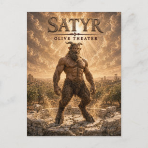 Satyr-Oliv-Theater-Dunkel-Kino Postkarte