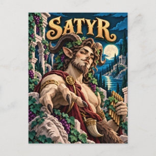 Satyr, Paper Cut Monster Postkarte