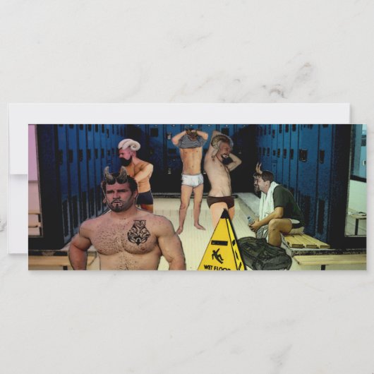 Satyrer Locker Room Custom Party Einladungen (Rückseite)