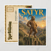 Satyyr, Gothic Fantasy-Monster Postkarte (Vorne/Hinten)