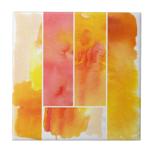 Satz abstrakter Aquarell handgemalt Fliese