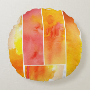Satz abstrakter Aquarell-Handmalerei Rundes Kissen