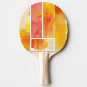 Satz abstrakter Aquarell-Handmalerei Tischtennis Schläger