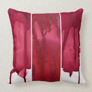 Satz roter Aquarell abstrakt handgemalt Kissen