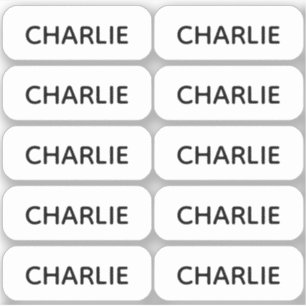 Satz von 10 einfachen kleinen Namensetiketten mit  Aufkleber