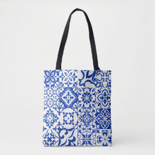 Satz von 16 Fliesen Azulejos in Blau, Weiß. Origin Tasche