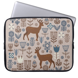 Satz von Blumenelementen im skandinavischen Stil,  Laptopschutzhülle