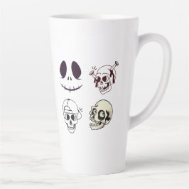 Satz von vier einzigartigen Schädelillustrationen Milchtasse