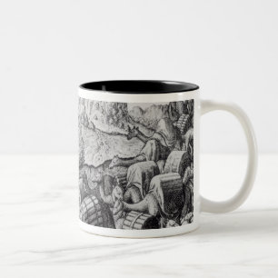 Satz-Zug der Lamas beladen mit Silber Zweifarbige Tasse