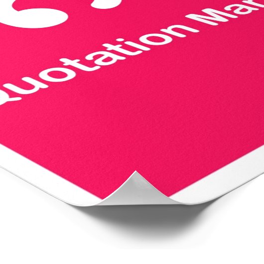 Satzzeichen - Anführungszeichen Poster (Ecke)