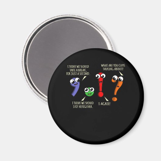 Satzzeichen für Englischlehrer Magnet (Vorderseite/Rückseite)