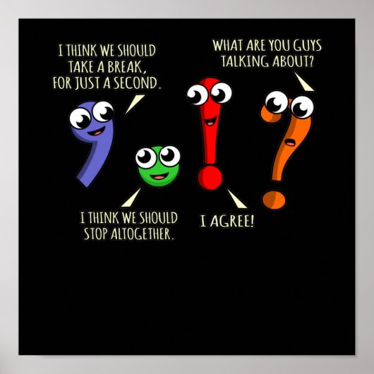 Satzzeichen für Englischlehrer Poster (Vorne)