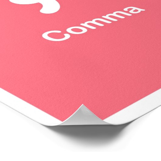 Satzzeichen- Komma Poster (Ecke)