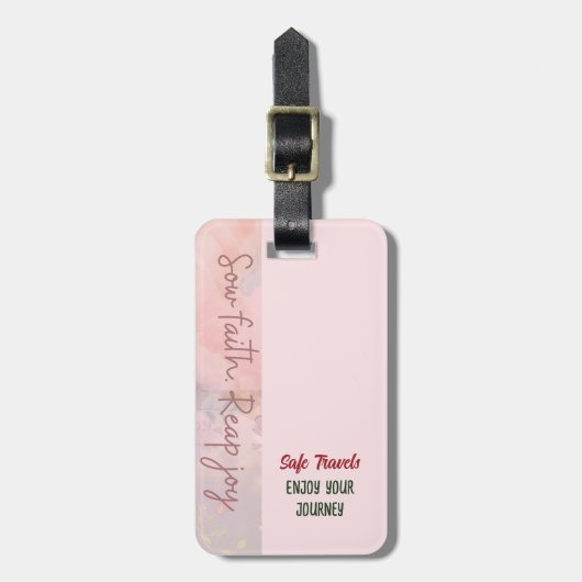 Sau Glauben. Reap joy - Gepäckmarke Gepäckanhänger (Vorderseite vertikal)