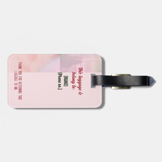 Sau Glauben. Reap joy - Gepäckmarke Gepäckanhänger (Rückseite horizontal)