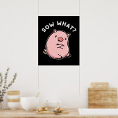 Sau was lustige Sassy Pig Pun Dark BG Poster (Küche)