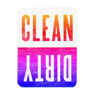 sauber   Dirty Letterpress Style Dishwasher Ipanem Magnet