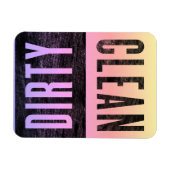 sauber | Dirty Letterpress Style Geschirrspüler Re Magnet (Horizontal)