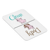 Sauber/dreckig Schweinegeschirrspüler Magnet (Rechte Seite)